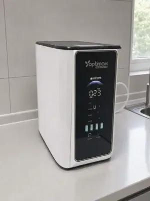 Osmoseur OPTIMAX 5 ST DIGITAL PREM-100 équipé d’un système de filtration à plusieurs étapes et d’un affichage digital.