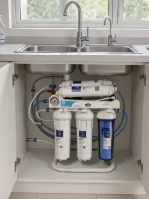 Osmoseur TECOMEN 7 ST 75 GPD destiné à la purification et à la filtration de l’eau domestique.