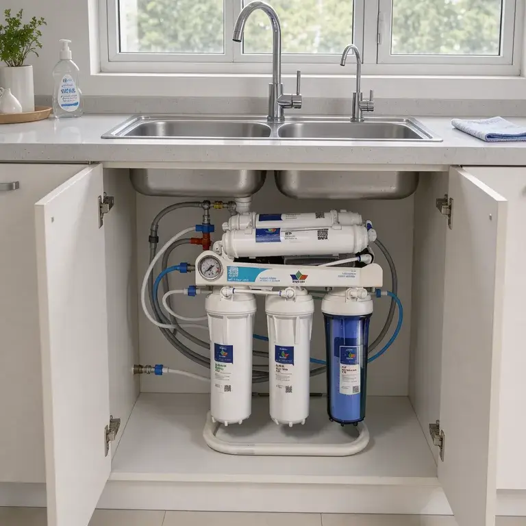 Osmoseur TECOMEN 7 ST 75 GPD destiné à la purification et à la filtration de l’eau domestique.